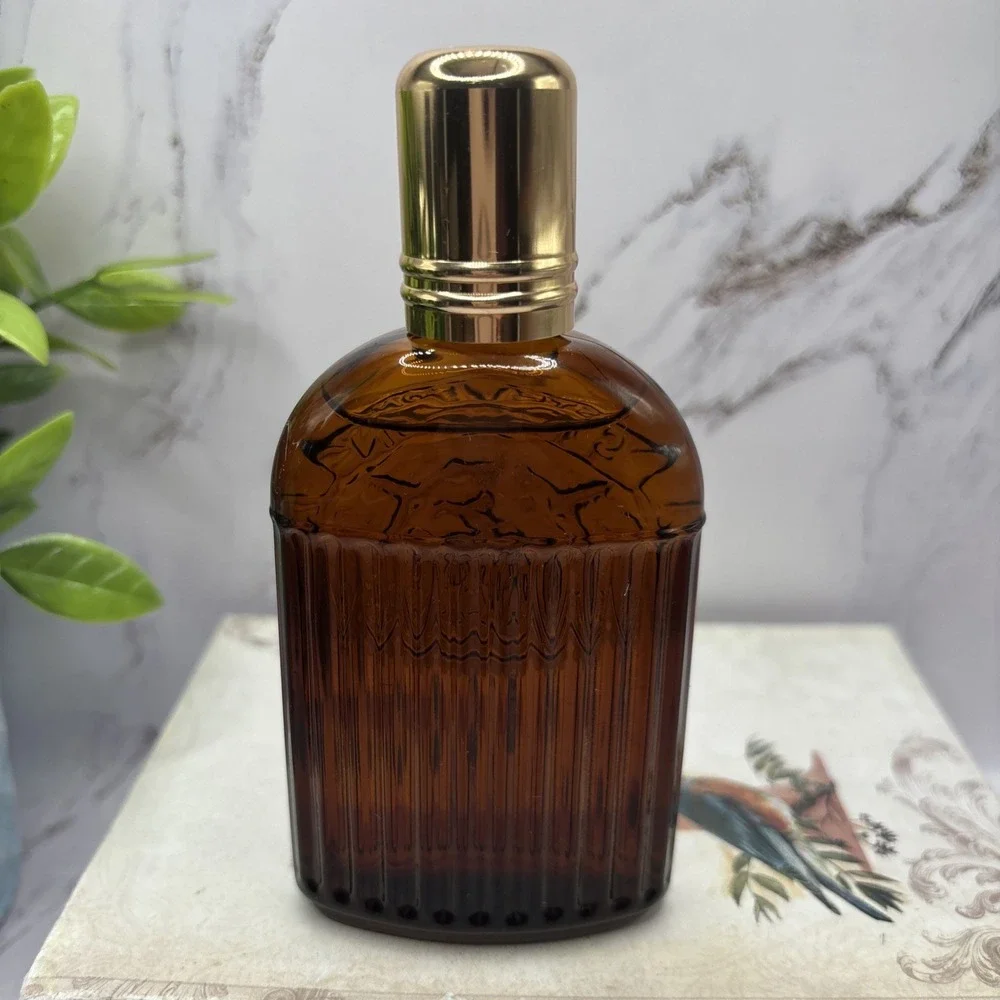 Rare VINTAGE STETSON COLOGNE AMERICANA DECANTER 1.75 oz Amber Bottle Full Bottle